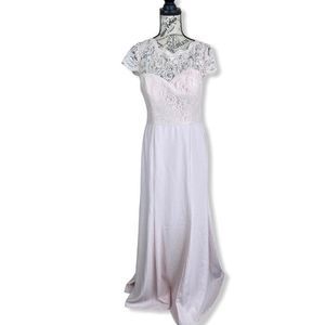 Jenny Packham Pale Pink Lace Bodice Maxi Dress